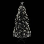 Vidaxl arbre de noël artificiel et support/led 180 cm fibre optique