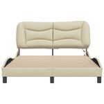 vidaXL Cadre de lit avec LED sans matelas crème 140x190 cm tissu