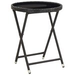vidaXL Ensemble bistro de jardin 3 Pièces Noir Poly rotin