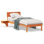 vidaXL Cadre de lit avec tables de chevet avec tête de lit Marron cire