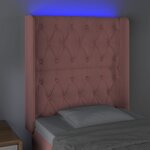 vidaXL Tête de lit à LED Rose 83x16x118/128 cm Velours