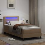 vidaXL Lit à ressorts avec matelas Cappuccino 100 x 200 cm Simili cuir