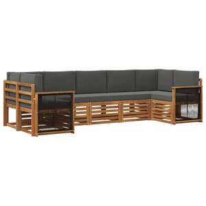 vidaXL Ensemble de canapé d'angle 6 Pièces Naturel et Anthracite