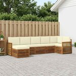 vidaXL Ensemble de canapé d'angle avec coussin 6 Pièces Naturel et Crème