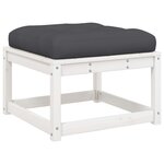vidaXL Salon de jardin 7 Pièces avec coussins blanc bois de pin massif