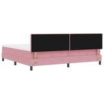 vidaXL Lit à ressorts avec matelas Rose 200 x 200 cm tissu