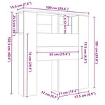 vidaXL Armoire de tête de lit vieux bois 100x18 5x102 5 cm