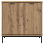 vidaXL Meuble de Lavabo de Salle de Bain avec stockage Chêne artisanal