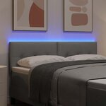 vidaXL Tête de lit LED avec tête de lit Gris clair 160 cm Polyester