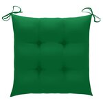 vidaXL Chaises de jardin et coussins vert lot de 8 Bois de teck massif