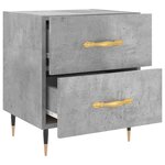 vidaXL Table de chevet gris béton 40x35x47 5 cm bois d’ingénierie
