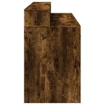 vidaXL Bureau et lumières LED chêne fumé 140x55x91cm bois d'ingénierie