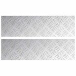 vidaXL Nez de marche Rectangulaire 2 Pièces Argenté 70 x 20 cm Aluminium