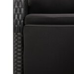 vidaXL Ensemble à manger de jardin coussins 7Pièces Noir Résine tressée