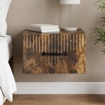 vidaXL Cabinet de chevet mural Chêne fumé 34 5 x 33 x 20 cm