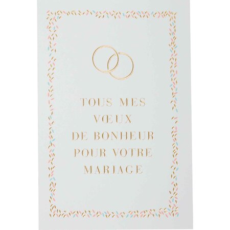 Carte mariage tous mes vœux de bonheur or - draeger paris