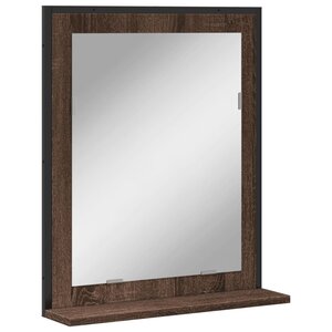 vidaXL Miroir de salle de bain et étagère chêne marron bois ingénierie