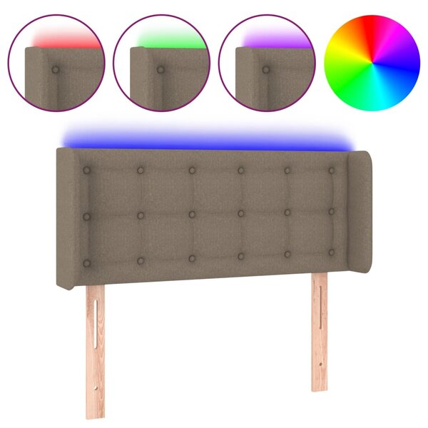 vidaXL Tête de lit à LED Taupe 93x16x78/88 cm Tissu