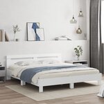 vidaXL Cadre de lit avec LED sans matelas blanc 200x200 cm