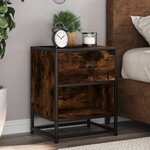 vidaXL Tables de chevet 2 Pièces chêne fumé 40x31x50 cm bois ingénierie