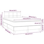 vidaXL Sommier à lattes de lit matelas LED Gris clair 120x200 cm Tissu