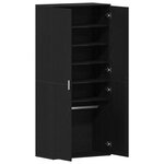 vidaXL Cabinet à chaussures avec étagère Chêne noir 80 x 39 x 178 cm