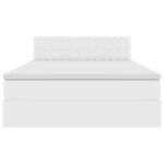 vidaXL Lit avec rangement et LED avec matelas Blanc pur 140 x 200 cm