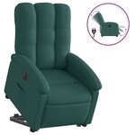 vidaXL Fauteuil inclinable électrique vert foncé tissu