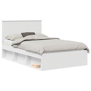 vidaXL Cadre de lit Blanc 120 x 200 cm Bois de pin massif