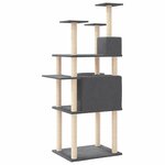 vidaXL Arbre à chat avec griffoirs en sisal Gris foncé 166 cm
