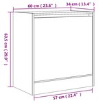 vidaXL Armoire à chaussures noir 60x34x63 5 cm bois d'ingénierie