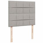 vidaXL Sommier à lattes de lit matelas LED gris clair 120x190 cm tissu