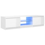 vidaXL Meuble TV avec lumières LED blanc brillant 140x40x36 cm
