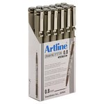 Feutre 'Drawing System' pointe 0 8 mm noir x 12 ARTLINE