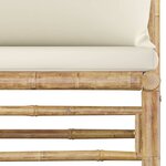 vidaXL Salon de jardin 8 Pièces avec coussins blanc crème bambou