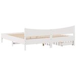 vidaXL Cadre de lit avec tiroirs blanc 200x200 cm bois massif de pin