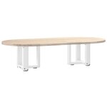 vidaXL Pieds de table basse en T  2 pièces  blanc  30 x 25 x (30-31) cm  acier