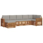 vidaXL Ensemble de canapé d'angle 7 Pièces Gris Naturel et Clair