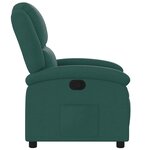 vidaXL Fauteuil inclinable Vert foncé Tissu