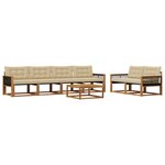 vidaXL Ensemble de canapés d'extérieur 7 Pièces Naturel et Beige