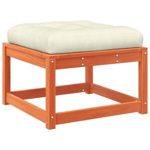 vidaXL Repose-pied de jardin avec coussins bois massif de pin