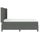 Lit Box Spring avec Matelas & LED Gris Foncé 160x200 cm Tissu