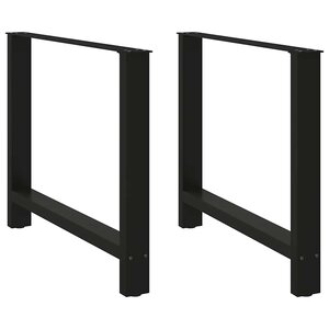 vidaXL Pieds de table à manger Noir 2 pièces 90 x (72-73) cm Acier