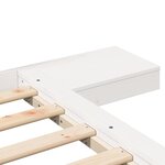 vidaXL Cadre de lit au sol avec tables de nuit blanches 135x190cm en bois massif