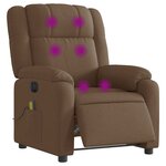 vidaXL Fauteuil inclinable de massage électrique marron tissu