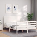 vidaXL Cadre de lit sans matelas blanc 140x200 cm bois massif