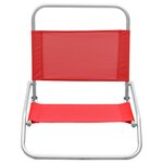 vidaXL Chaises de plage pliables lot de 2 Rouge Tissu