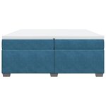 vidaXL Sommier à lattes de lit et matelas Bleu foncé 200x200cm Velours