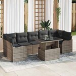vidaXL Ensemble de canapé de jardin Manuel 8 Pièces Gris 100 x 55 x 73 cm