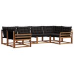 vidaXL Ensemble de canapés d'extérieur 6 pc Naturel et Noir